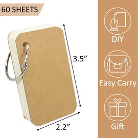 zmybcpack 24 Pack Blank Flash Cards with Binder Rings (60 sheets), 2.2 x 3.5 Inches Blank Easy Flip Index Card Mini Study Cards for Studying