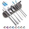 Travel Utensils Set with Case Reusable Portable Cutlery Set Stainless