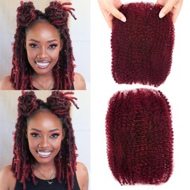 Afro Twist Human Hair 16 Inch Afro Kinkys Bulk Human Hair 40g/Bundle Human BraidingHair for Loc Extensions Marley Twist BraindingHair (16inch, 1Bundle)