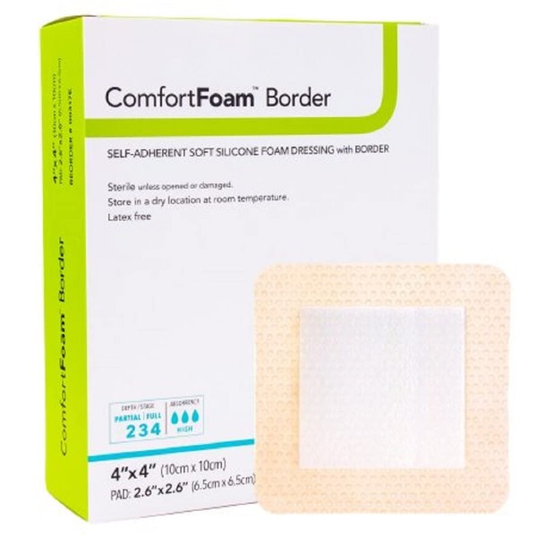 ComfortFoam Border Dressing - Item Number 00317EBX - 4”x4” - 10 Each / Box