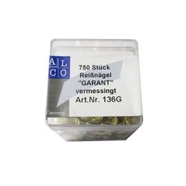 ALCO-Albert 136G GARANT Thumbtacks, Diameter 9.5 mm, Box of 750 Pieces, Gold