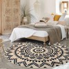 Lacomfy Modern Rug 5.2Ft Round Boho Bedroom Carpet Circle Farmhouse