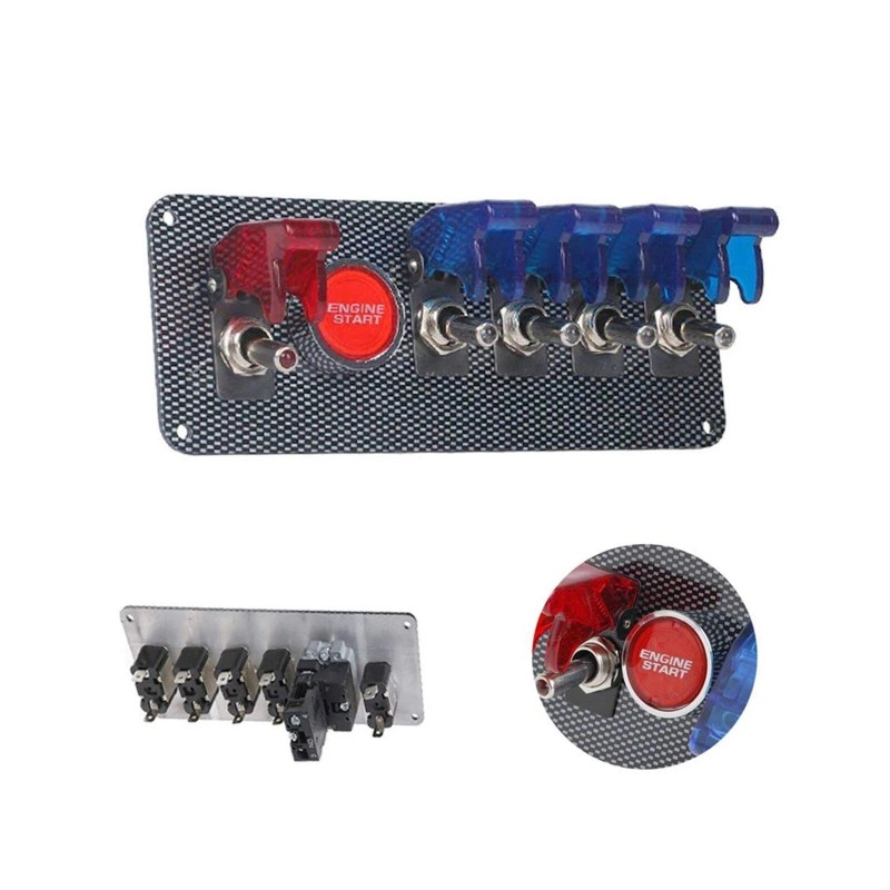 VEHITO Carbon Ignition Switch Panel Car Racing SwitchPanel with LED
