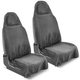 Movetility 2 Pack Car Seat Towel,Waterproof Car Seat Towel Cover After Gym,Non-Slip Sweat Towel Seat Covers for Cars(Grey,2-Pcs)