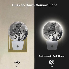 Uanvaha Dinosaur Night Light Big Moon Night Lights Plug into Wall for Boys Girls, Led Lamp for Stairway/Hallway/Bedroom 0.5W Nightlight Sleep Friendly