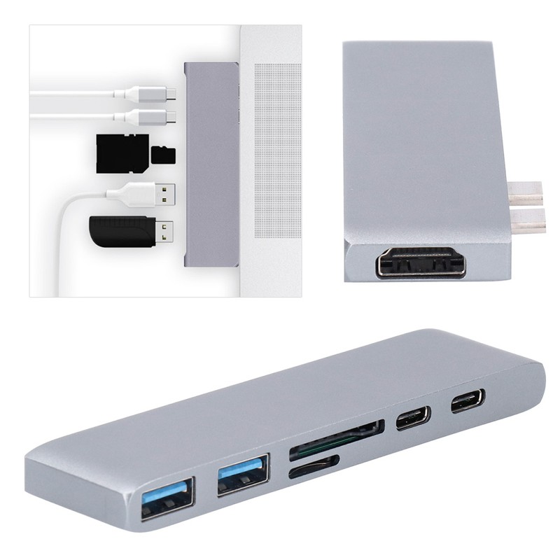 7In1 TypeC High Definition 4K Card Reader Hub Adapter USB3.1