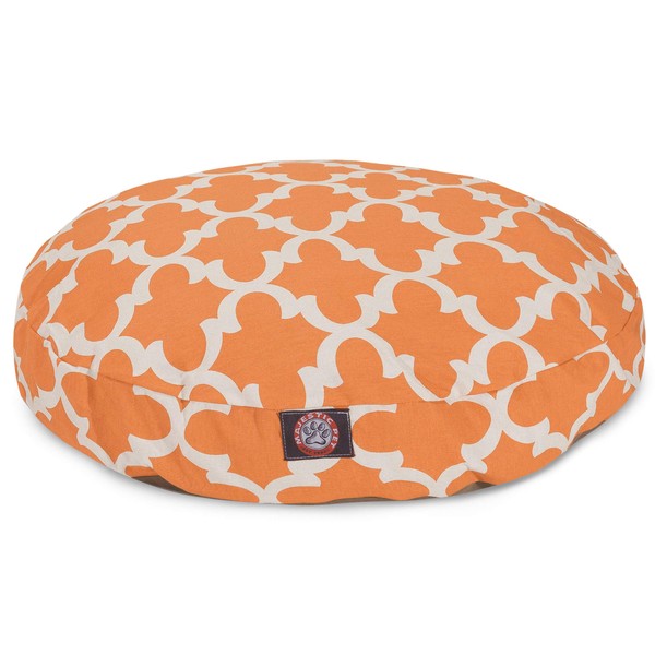 Peach Trellis Medium Round Indoor Outdoor Pet Dog Bed With Removable Washable Cover By Majestic Pet Products
