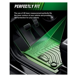 VIWIK Floor Mats for Dodge Grand Caravan 7 Seat 2011-2020/2008-2016 Town & Country (Stow'n Go Only) All Weather Floor Liners Accessories TPE Custom Floor Mats 1st & 2nd 3rd Row Black