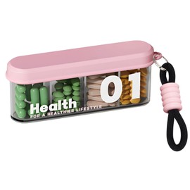 Zentiky Daily Pill Case,4 Times a Day Pill Box for Daily Use-Pink