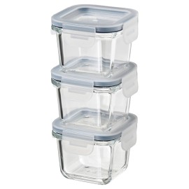 IKEA IKEA 365+ Food Container With Lid Square/glass 3 Pack 6 oz 505.779.33