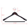 Luxury Wide Shoulder Wooden Hangers 2 Pack, with Velvet Bar,