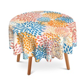 UIUPRO Mandala 60 inch Round Tablecloth,Boho Abstract Flowers Circle Table Cover Stain Resistance Water Repellent Wrinkle-Free Table Cloth for Home Kitchen Dining Party Patio Indoor Outdoor