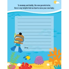 Candles and Favors Under the Sea Boy African Ameri- Baby Shower Notes of Advice for Mom - Set of 12