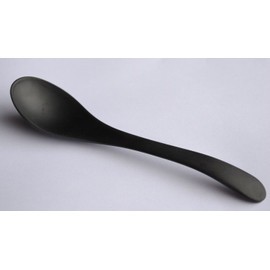 Lucky Star Melamine Mixing Serving Soup Spoon, 7-3/4” Long, Black, 30-pcs per case