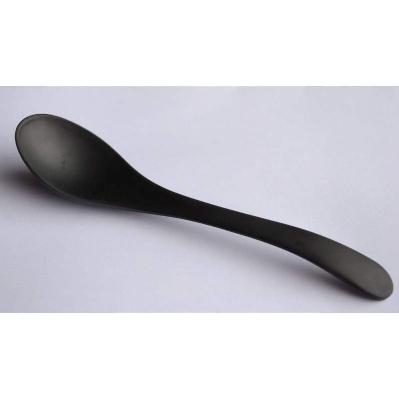Lucky Star Melamine Mixing Serving Soup Spoon, 7-3/4” Long, Black,