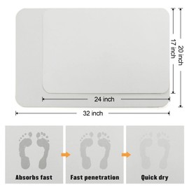 MitoVilla Blue Marble Bathroom Runner Rug, Modern Abstract Shower Floor Mat, Washable Non Slip Absorbent Carpet Floor Mat, 20" x 32"