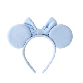 PAITTY Sequin Mouse Ears Headband with Glitter Bow Sparkle Princess Party Amusement Park Hair Band for Girls Women Headwear Blue