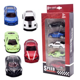 Toy Cars Metal Car, 5 Pieces Car Toy Car Set, Model Car Set Scale 1:64 Models Vehicles Mini Pull Back Car Decoration Racing Cars for Collectable Gift for Children Girls Boys 3 6 8 Years