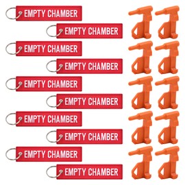 TOKCKYBL Chamber Flag, Safety Flag for Rifle, Handguns, Shotgun, Pistol, 10 Orange Chamber Flags with 10 Bright Red Tags, Universal Compatibility Empty Chamber Indicators, Empty Chamber