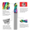 AYCHOLIZ 1/8" Solid Carbide Ball Nose End Mill 2Flute DLC