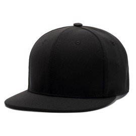 Quanhaigou Classic Snapback Hat Hip Hop Flat Bill Visor Cap - Unisex Adult Adjustable Baseball Hats Blank Black