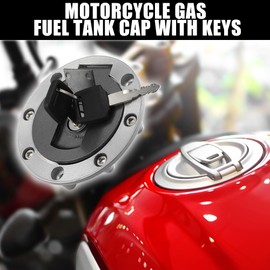 ACROPIX Motorcycle Gas Tank Cover Lock Fuel Tank Cap with Key Fits Yam aha Fits FZR250 FZX250 FZR400 FZR750 FZR1000 Silver Tone 6pcs