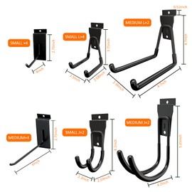 ENUODA Slatwall Hooks 18 Pack, Garage Hooks Heavy Duty Slatwall Accessories Slat Wall Hanging Hook for Ladder, Shovel, Toolbox, Garden Tools, Extension Cord,