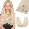 SEGOHAIR 8 Pieces Clip-In Real Hair Extensions, 22 Inch (56.8