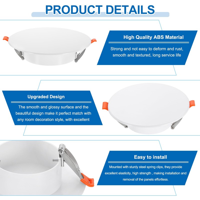 PATIKIL 185mm / 7.3" Diameter Spring Ceiling Hole Cover Plate,