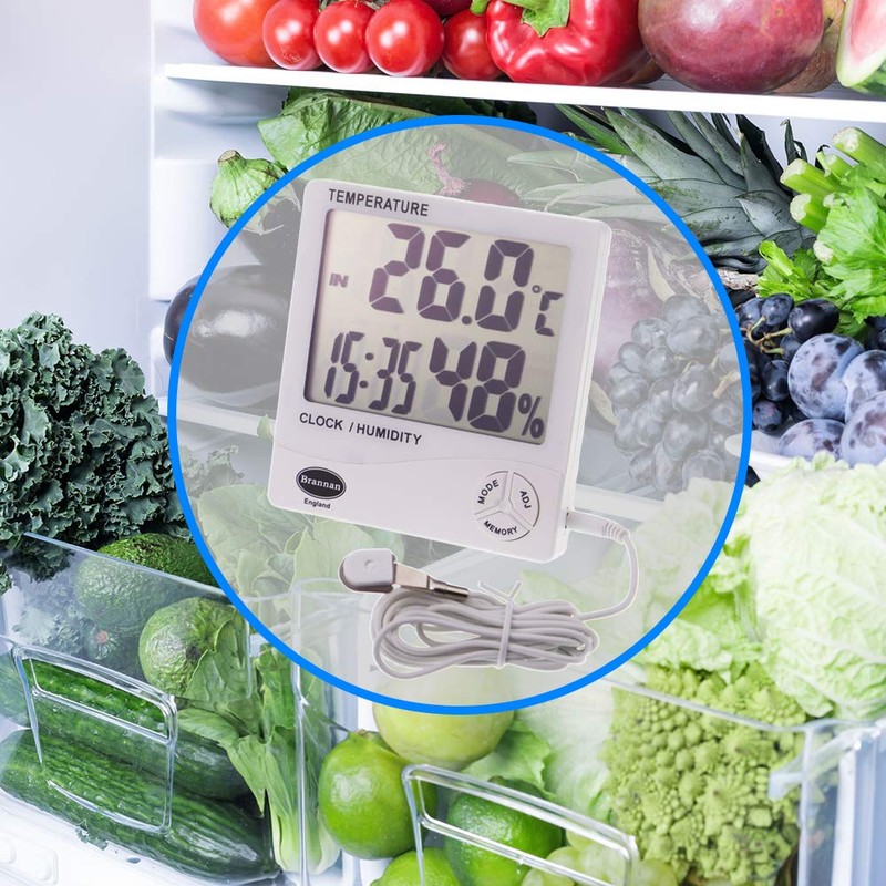 Jumbo Max Min Thermometer and Hygrometer with Clock, Indoor and