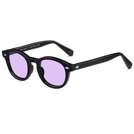 SHEEN KELLY Retro High Resolution Oval Sunglasses for Men Women Pirate Captain Johnny Depp Style Polarised Lens Acetate Material, C14(unpolarised)