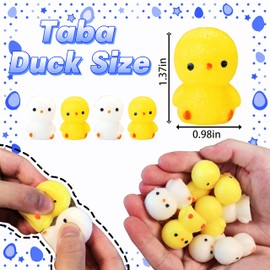 8Pcs Taba Squishy Duck Toys, Mini Kawaii Squishies, Cute Stress Balls for Kids and Adults, Sensory Taba Squishy Toys Squeeze Ball for Party Favors, Easter Basket Stuffers