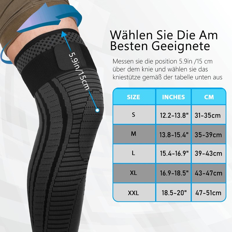 Ruilala Knee Support Long Pack of 2 Knee Support Compression