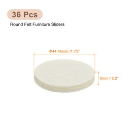 uxcell Furniture Pads, 36Pcs 1.75" - Round Self Adhesive Felt Furniture Pads, Floor Protectors for Furniture Feet Chairs Legs Hardwood Floors (Beige)