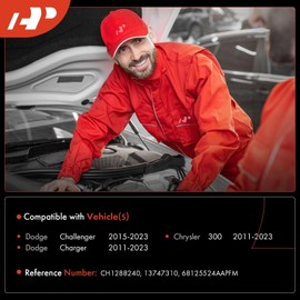 A-Premium Windshield Washer Reservoir with (Washer Pump/Filler Neck/Cap/Hose/Bracket/Fluid Level Sensor Port) Compatible with Select Dodge & Chrysler Models - Charger 2011-2023, Challenger, 300