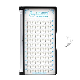 LinShow Promade Volume Fans 0.07 4D/5D/6D/10D 8-15mm Russian Volume Fans Long Stem Pointy Base Root Faux Mink Lash Extension Makeup Supplies (4D C Curl, 12mm)
