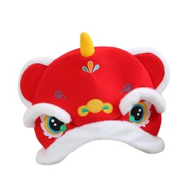 SM SunniMix Soft Plush Hat Headdress Cute Lion Dance Headgear for Holiday Stage Performance