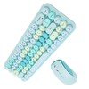 Keyboard Mouse Combo 2.4GHz Wireless Cute Retro 68 Round Keycaps