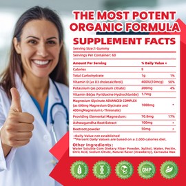 Potassium Magnesium Gummies - High Absorption Magnesium Glycinate & Potassium Citrate Plus Omega 3, B6, D3, K2 & Calcium - Chewable Gummy for Leg Cramps, Immunity & Energy Strawberry 120 Gummies