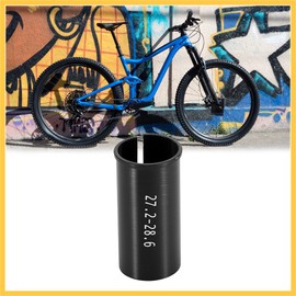 BULLSPANN Seat Post Bicycle Tube Adapter for 27.2mm to 28.6mm Size Conversion Saddle Post Aluminum Alloy Black 1pcs