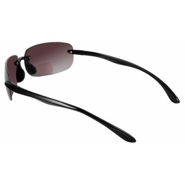 "Lovin Maui" Polarized Nearly Invisible Bifocal Sunglasses for Men and Women (Black/High Definition Amber, 2.5)
