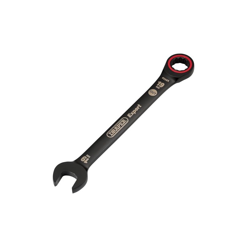 Draper 03892 Expert HI-TORQ Metric Ratchet Combination Spanner, 19mm, Black