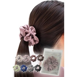 [COCOSILK] Hair Rubber Silk Hair Rubber Cute Adult Silk Scrunchie Silk 100% Office Hair Accessories (Large)