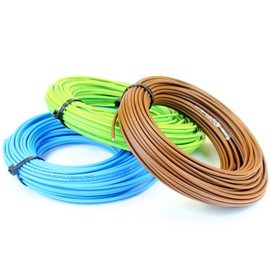 6 mm Single Core Conduit Cable 6491X Blue & Brown & Yellow/Green Ali's DIY - 1 Metre Cut Length
