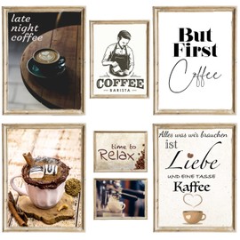 Laurea Verde Poster Set - Coffee Love | Picture Set for the Kitchen, Living Room, Dining Room, Coffee Shop | 7 Modern Wall Pictures Wall Decoration | Without Picture Frame