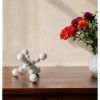 Homeroots 7" Off White Beaded Wooden Decorative Jack