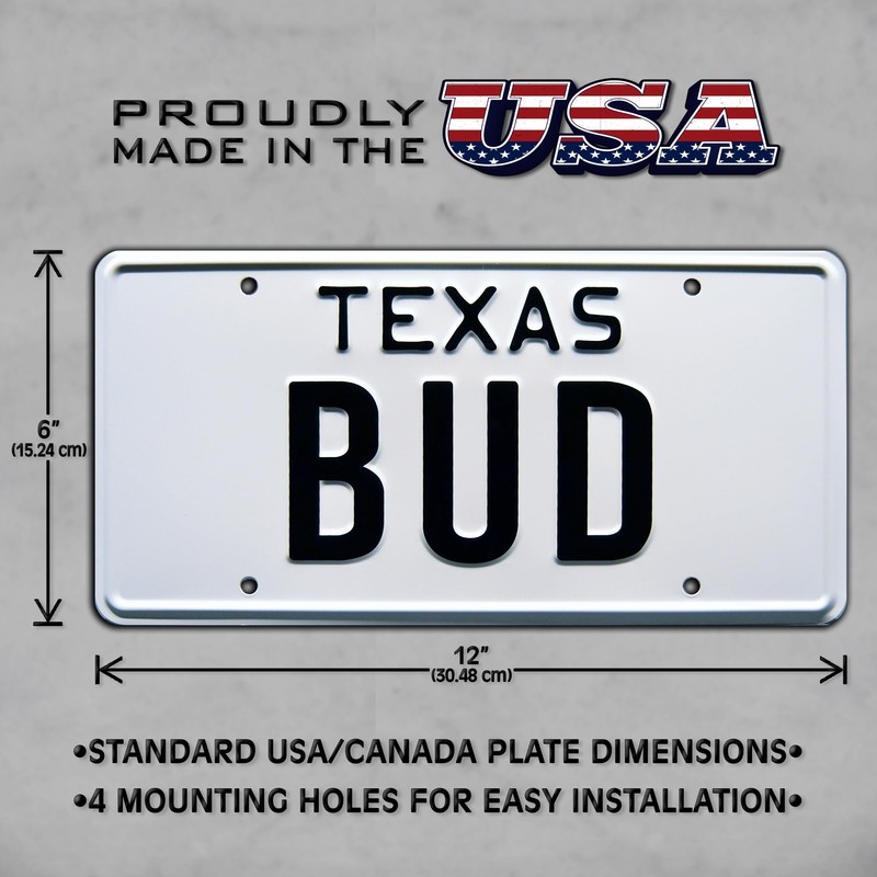 Urban Cowboy | BUD | Metal Stamped License Plate
