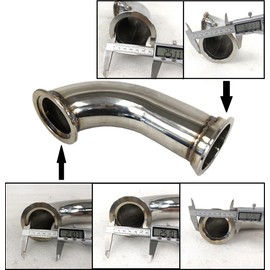 2.5" ID V-Band Turbo Stainless Steel 90 Degree Exhaust Elbow Adapter Piping Flange