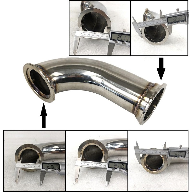 2.5" ID V-Band Turbo Stainless Steel 90 Degree Exhaust Elbow