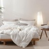 BDEAR Off White Duvet Cover Full Size, 100% Washed Cotton